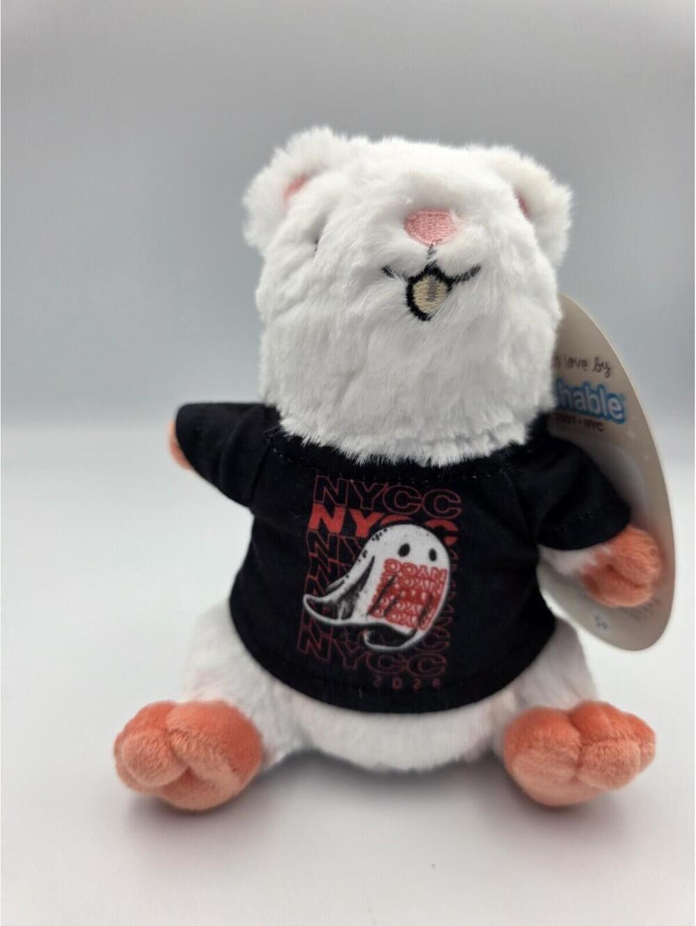 2025 NYCC Exclusive Squishable Adopt A Rat Keychain Plush - White Rat - IN HAND